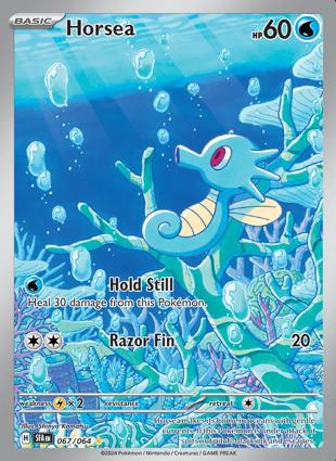 pokemonn horsea illustration rare 067/064 shrouded fable mint