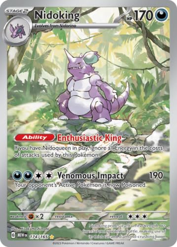 pokemon nidoking illustration rare 174/165 151 mint