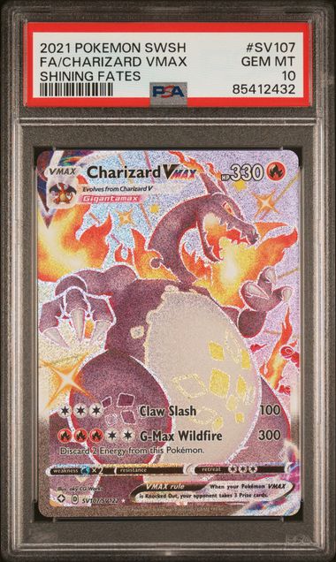 pokemon charizard vmax sv107/sv122 shining fates psa 10