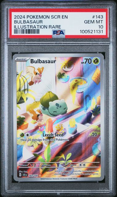 pokemon bulbasaur illustration rare 143/142 stella crown psa 10