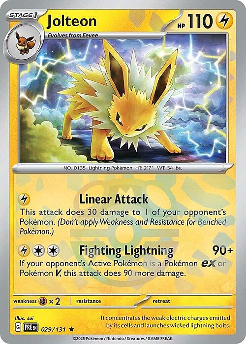 pokemon jolteon masterball 029/131 prismatic evolutions mint